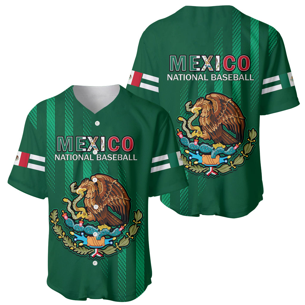 Mexico 2023 Baseball Mix Coat Of Arms Baseball Jersey - Wonder Print Shop
