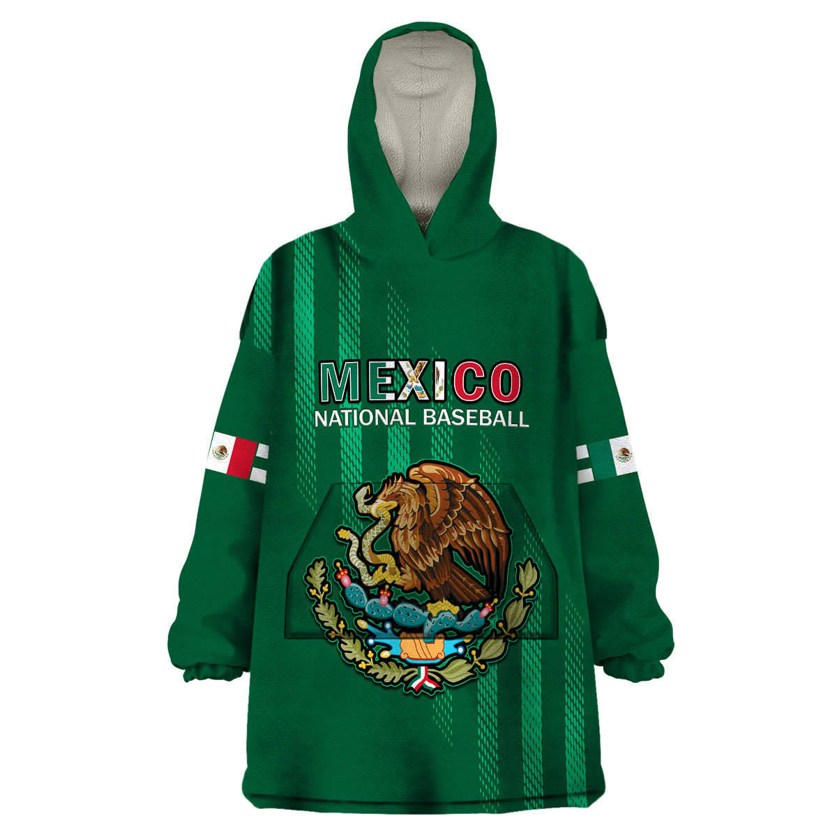 Mexico 2023 Baseball Mix Coat Of Arms Wearable Blanket Hoodie - Wonder Print Shop