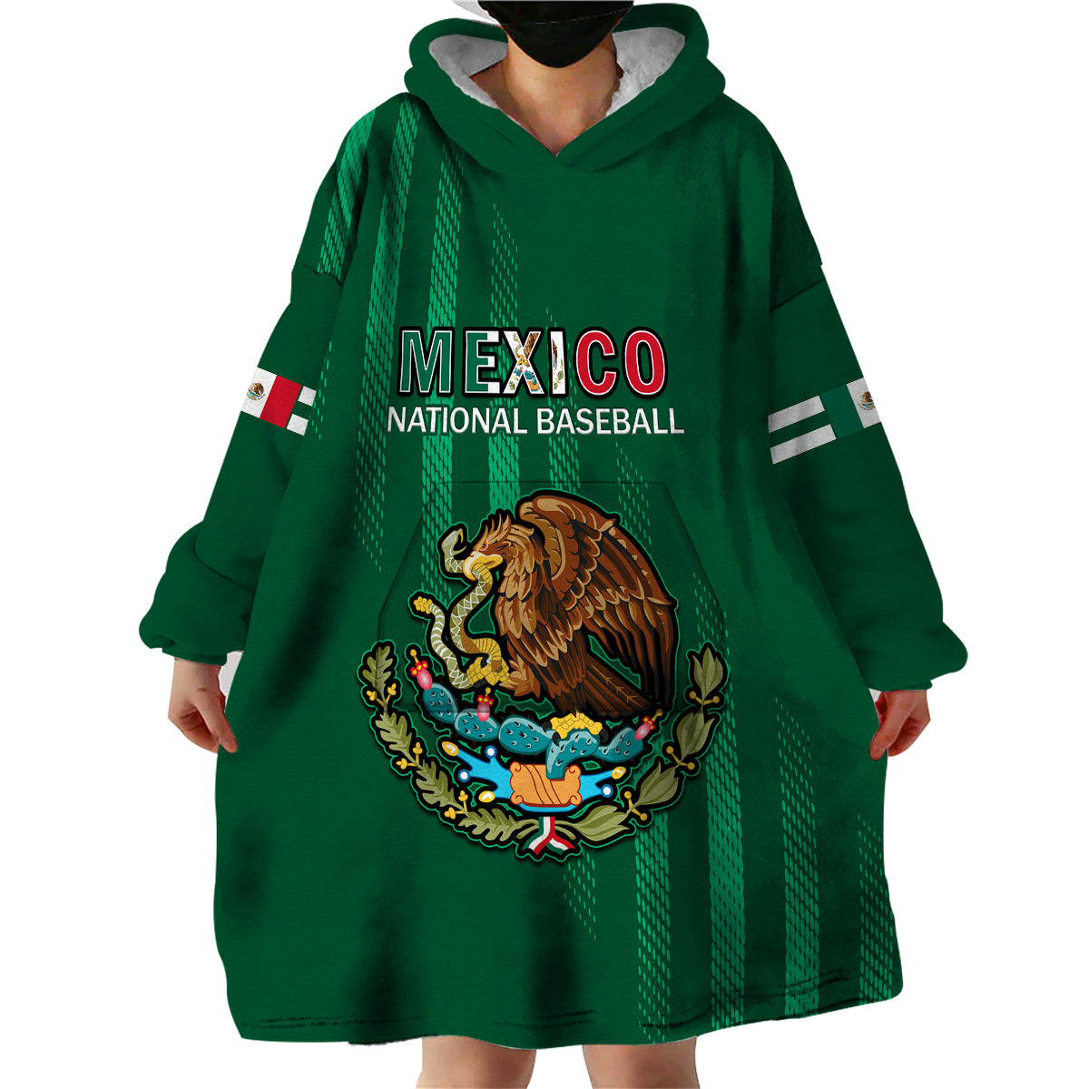 Mexico 2023 Baseball Mix Coat Of Arms Wearable Blanket Hoodie - Wonder Print Shop