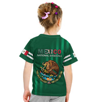 Mexico 2023 Baseball Mix Coat Of Arms Kid T Shirt - Wonder Print Shop