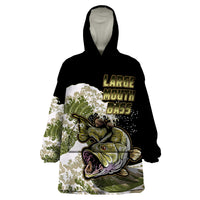 (Custom Personalised) Bass Fishing Gold Wearable Blanket Hoodie - Wonder Print Shop