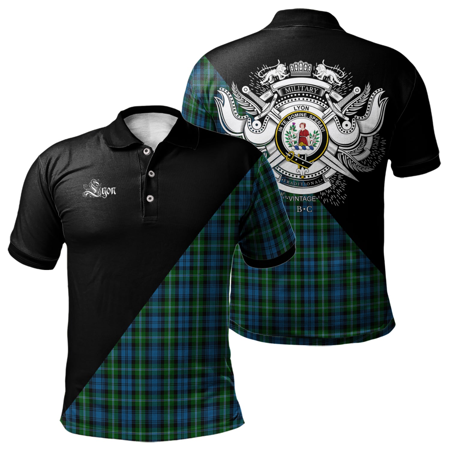 scottish-lyon-clan-crest-military-logo-tartan-polo-shirt