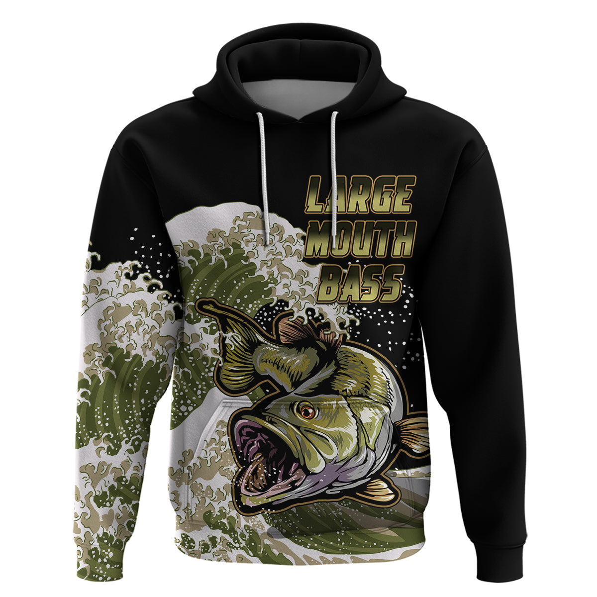 Custom Bass Fishing Hoodie Gold - Wonder Print Shop