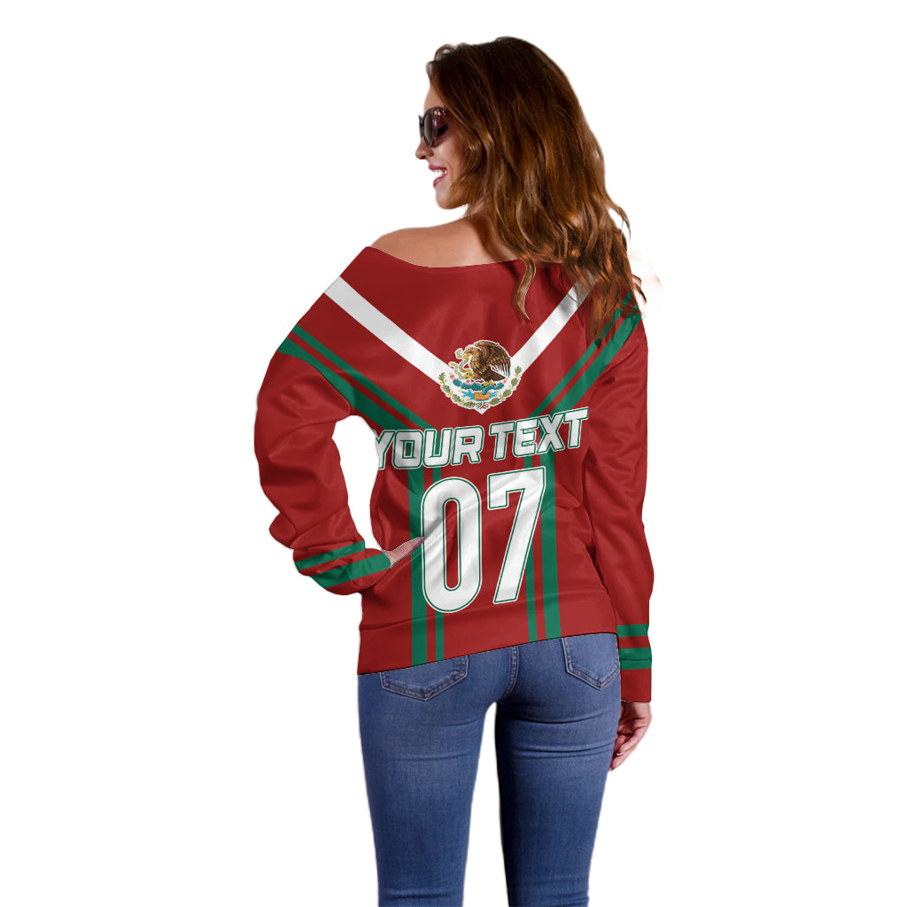 Mexico Baseball 2023 Sporty Style With Emblem Off Shoulder Sweater - Wonder Print Shop