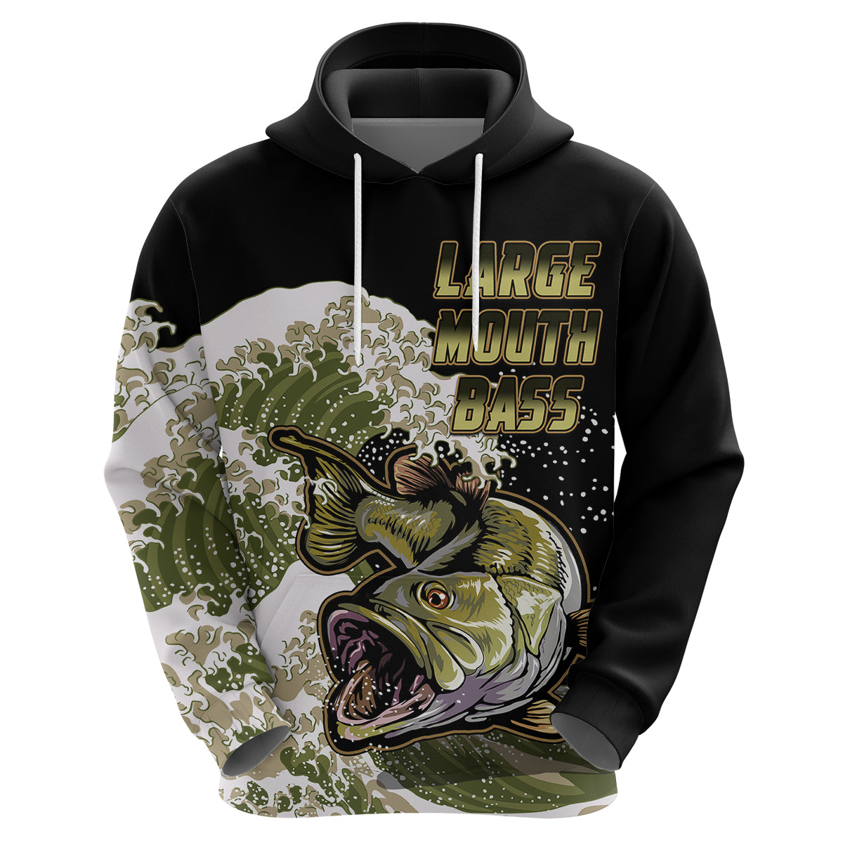 Custom Bass Fishing Hoodie Gold - Wonder Print Shop