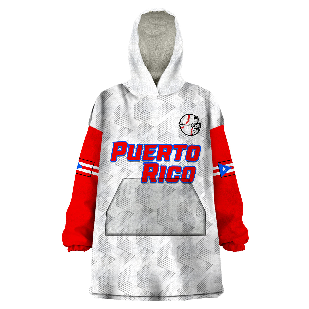 (Custom Text And Number) Puerto Rico 2023 Baseball Dynamic Wearable Blanket Hoodie - Wonder Print Shop