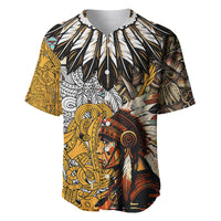 Native American Feather Hand Drawn Pattern Baseball Jersey - Wonder Print Shop