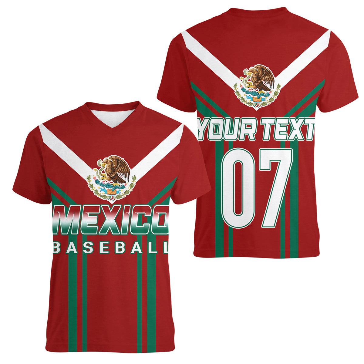 Mexico Baseball 2023 Sporty Style With Emblem Women V Neck T Shirt - Wonder Print Shop