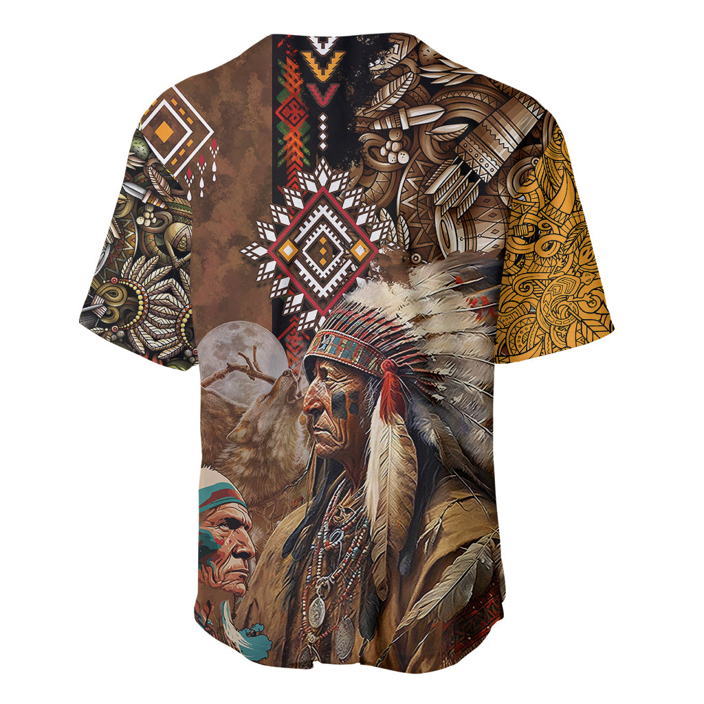 Native American Feather Hand Drawn Pattern Baseball Jersey - Wonder Print Shop