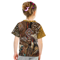 Native American Feather Hand Drawn Pattern Kid T Shirt - Wonder Print Shop