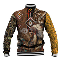 Native American Feather Hand Drawn Pattern Baseball Jacket - Wonder Print Shop