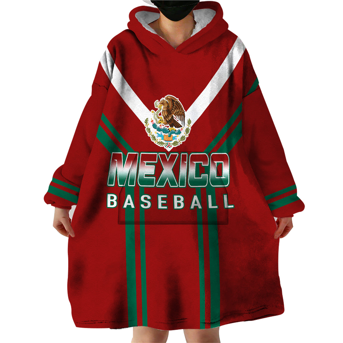 Mexico Baseball 2023 Sporty Style With Emblem Wearable Blanket Hoodie - Wonder Print Shop