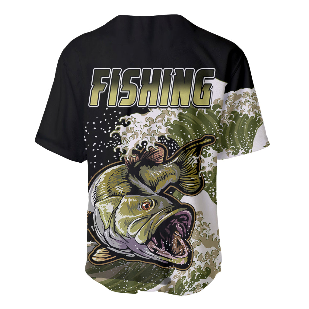 Largemouth Bass Fishing Gold Baseball Jersey LT9 - Wonder Print Shop