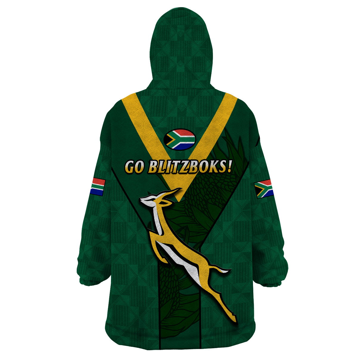 South Africa Rugby Go Blitzboks Sevens Wearable Blanket Hoodie - Wonder Print Shop