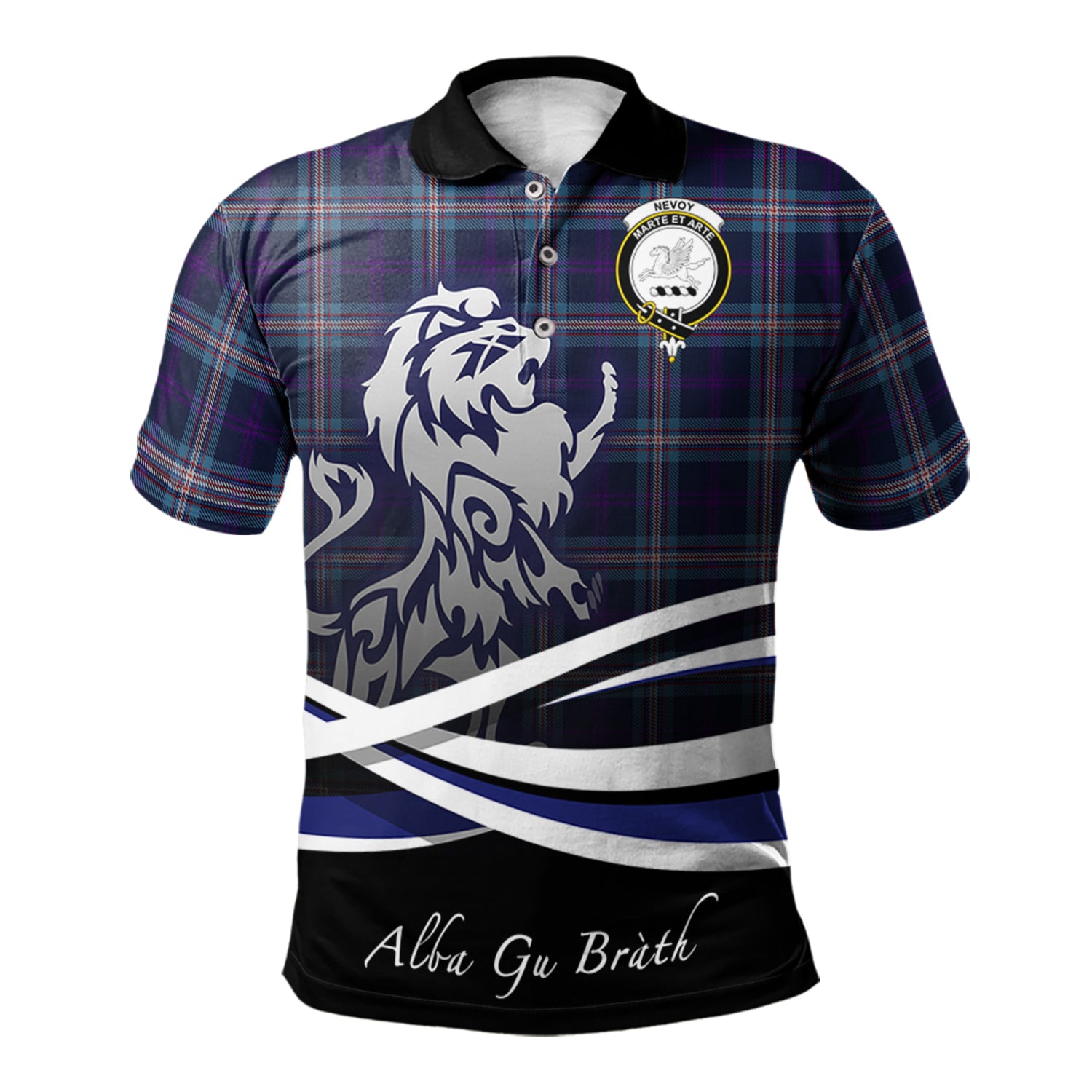 scottish-nevoy-clan-crest-scotland-lion-tartan-polo-shirt