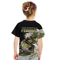 Largemouth Bass Fishing Gold Kid T Shirt - Wonder Print Shop