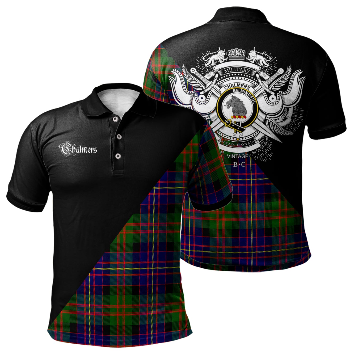 scottish-chalmers-modern-clan-crest-military-logo-tartan-polo-shirt