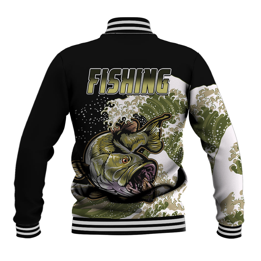 Largemouth Bass Fishing Gold Baseball Jacket LT9 - Wonder Print Shop
