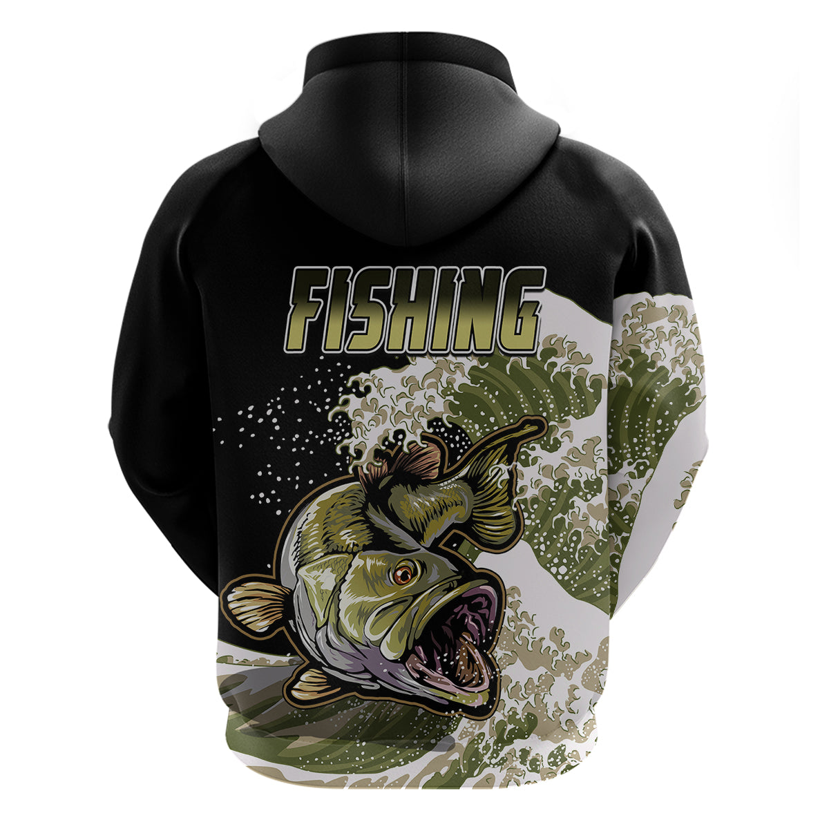 Largemouth Bass Fishing Gold Hoodie - Wonder Print Shop