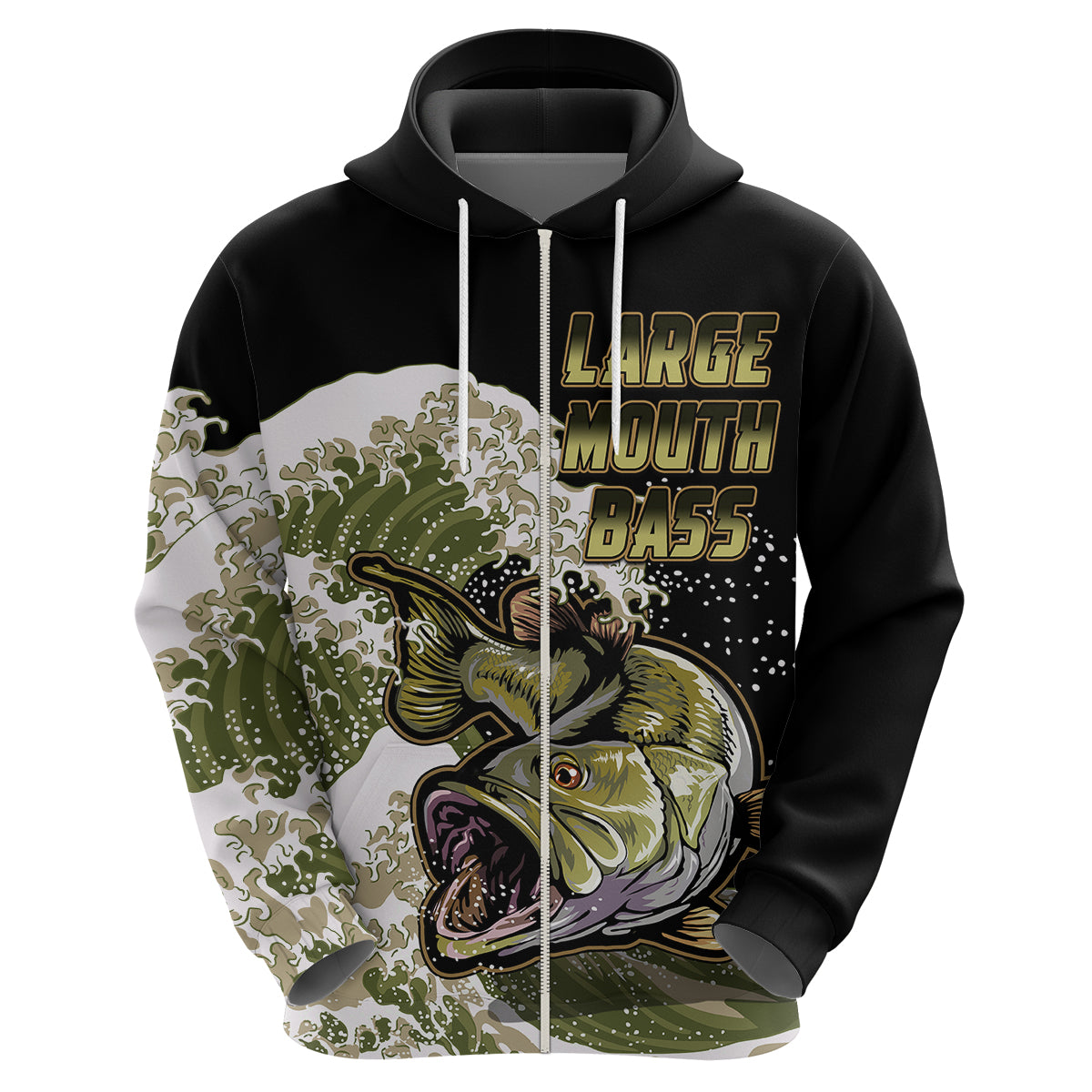 Largemouth Bass Fishing Gold Hoodie - Wonder Print Shop