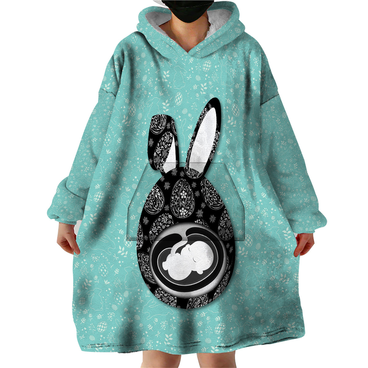 New Mom With Baby Ultrasound Easter Wearable Blanket Hoodie TS07 - Wonder Print Shop