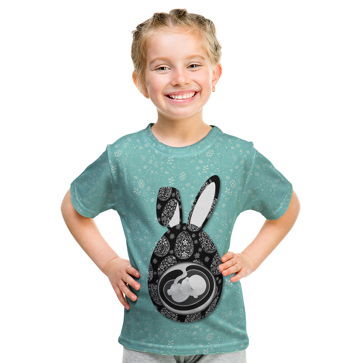 New Mom With Baby Ultrasound Easter Kid T Shirt TS07 - Wonder Print Shop