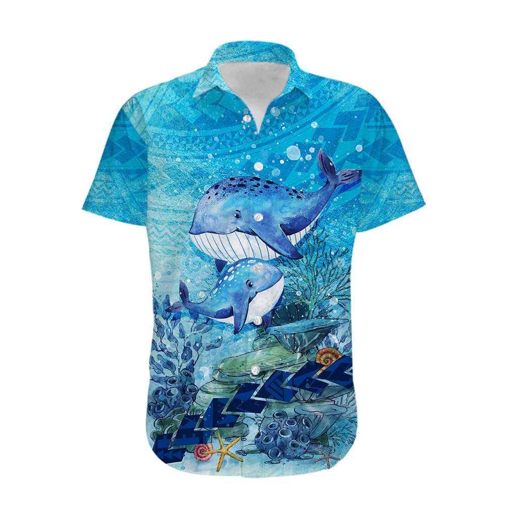 Mother and Baby Whale Mix Polynesian Style Hawaiian Shirt TS07 - Wonder Print Shop