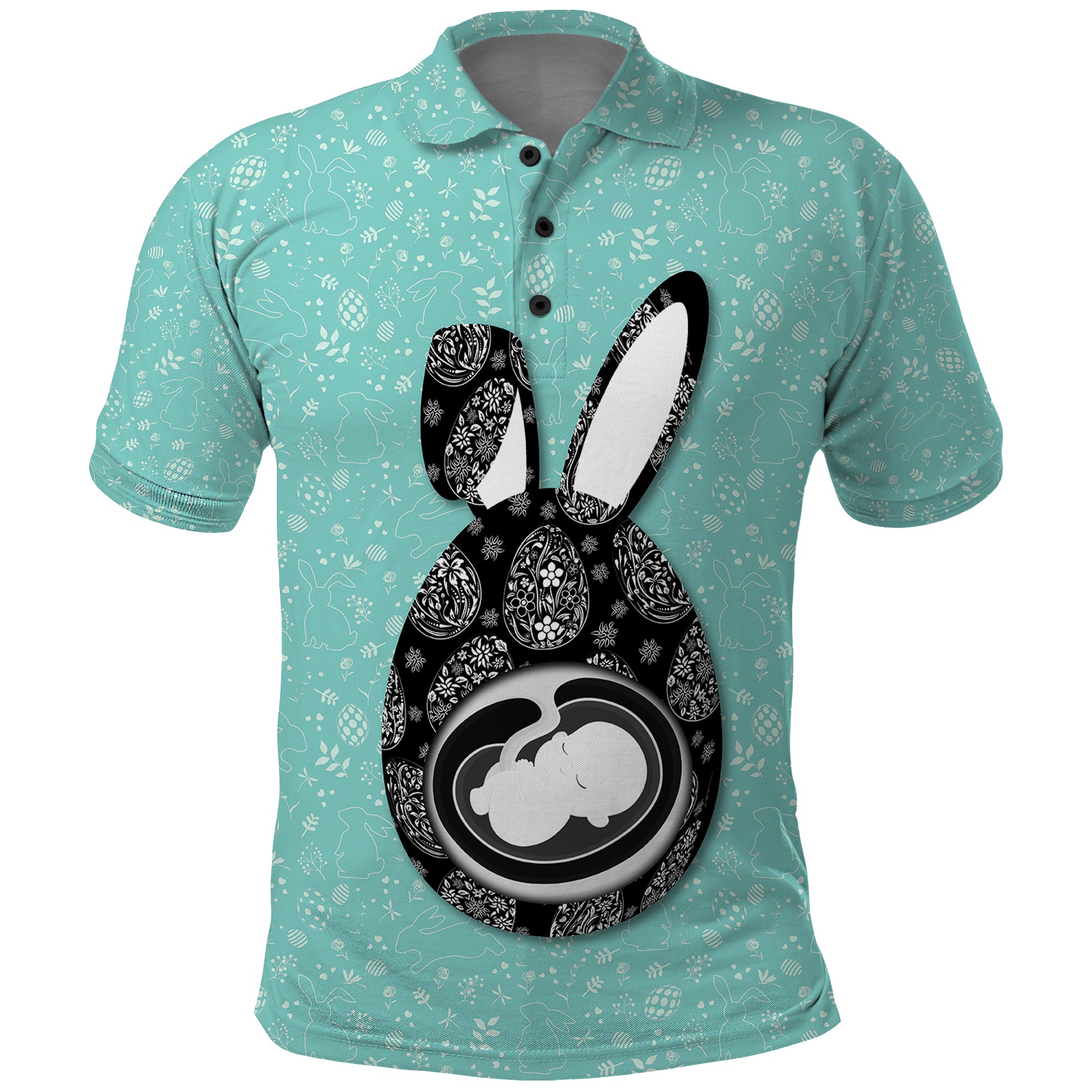 New Mom With Baby Ultrasound Easter Polo Shirt TS07 - Wonder Print Shop