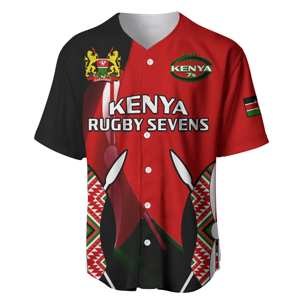 (Custom Text And Number) Kenya Rugby Sevens Sporty Version Baseball Jersey - Wonder Print Shop