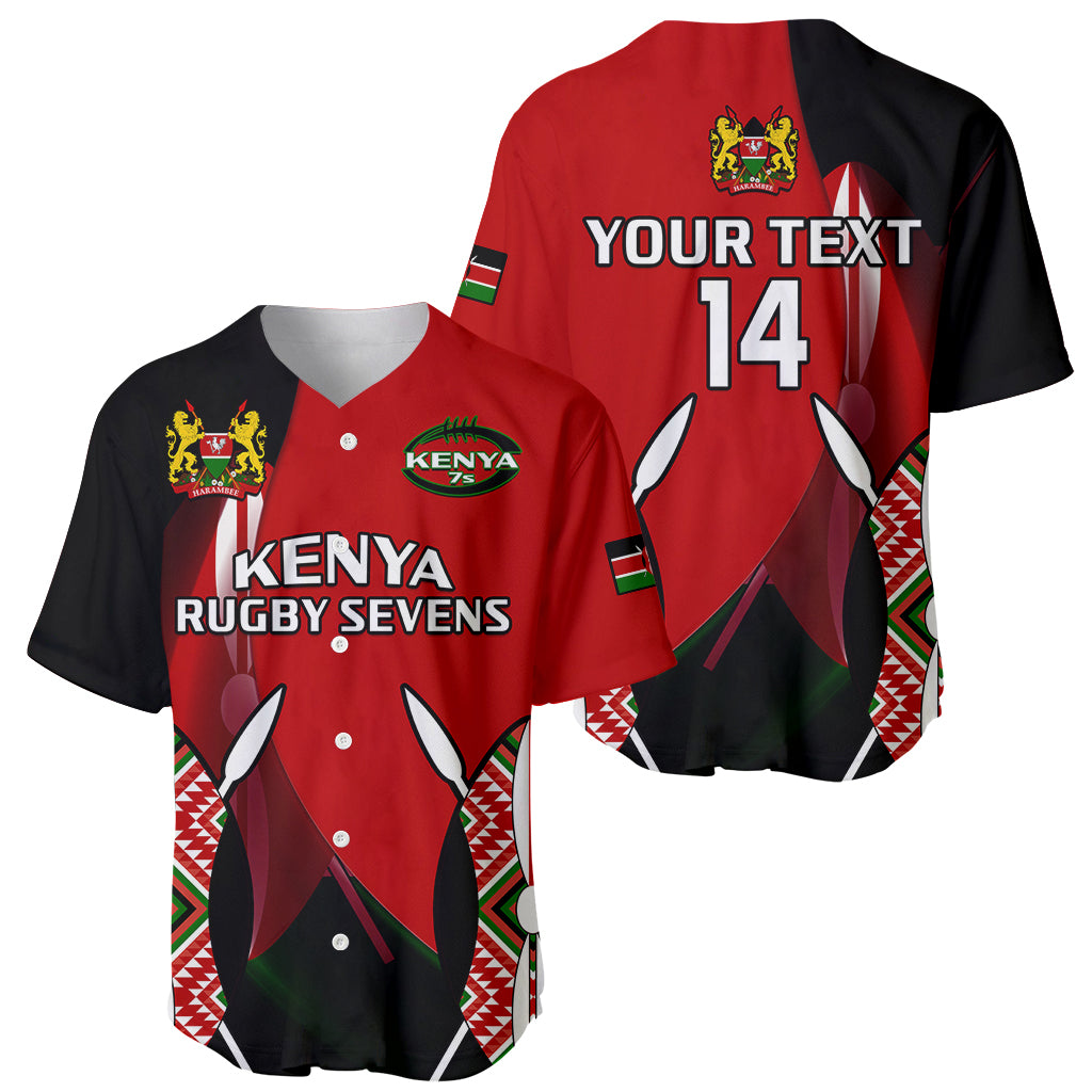 (Custom Text And Number) Kenya Rugby Sevens Sporty Version Baseball Jersey - Wonder Print Shop