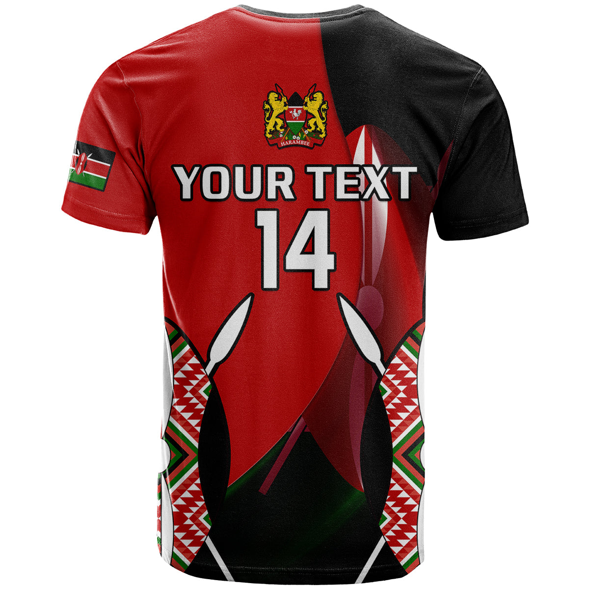 Custom Kenya Rugby Sevens Sporty Version T Shirt - Wonder Print Shop