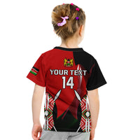 (Custom Text And Number) Kenya Rugby Sevens Sporty Version Kid T Shirt - Wonder Print Shop