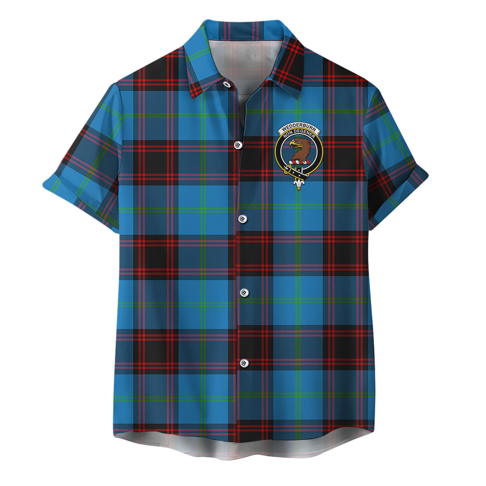 scottish-wedderburn-clan-crest-tartan-hawaiian-shirt