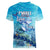 Mother and Baby Whale Mix Polynesian Style Women V Neck T Shirt TS07 - Wonder Print Shop
