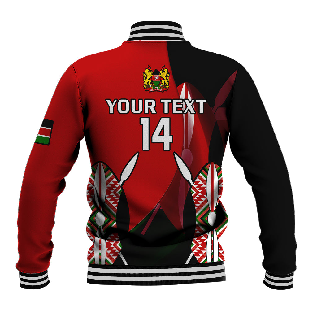 (Custom Text And Number) Kenya Rugby Sevens Sporty Version Baseball Jacket - Wonder Print Shop