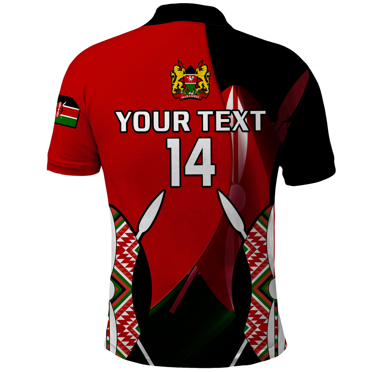(Custom Text And Number) Kenya Rugby Sevens Sporty Version Polo Shirt - Wonder Print Shop