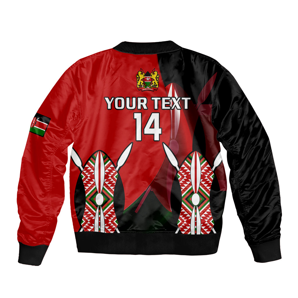(Custom Text And Number) Kenya Rugby Sevens Sporty Version Sleeve Zip Bomber Jacket - Wonder Print Shop