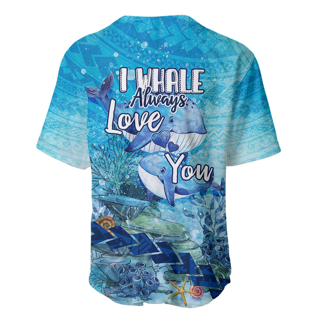 Mother and Baby Whale Mix Polynesian Style Baseball Jersey TS07 - Wonder Print Shop