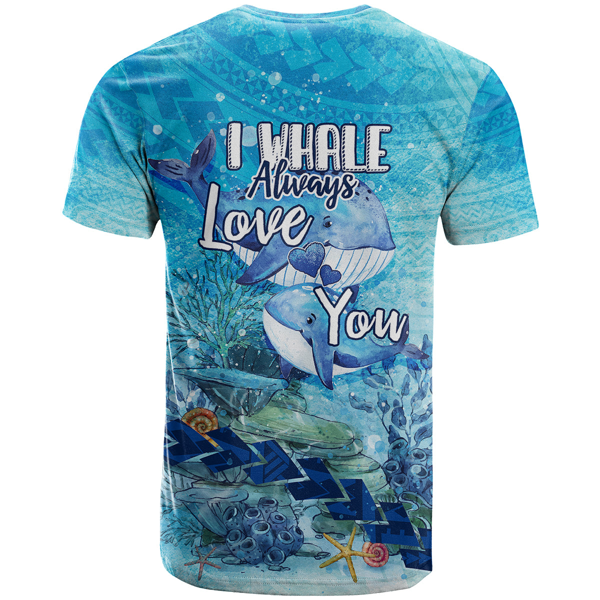 Mother and Baby Whale Mix Polynesian Style T Shirt TS07 - Wonder Print Shop