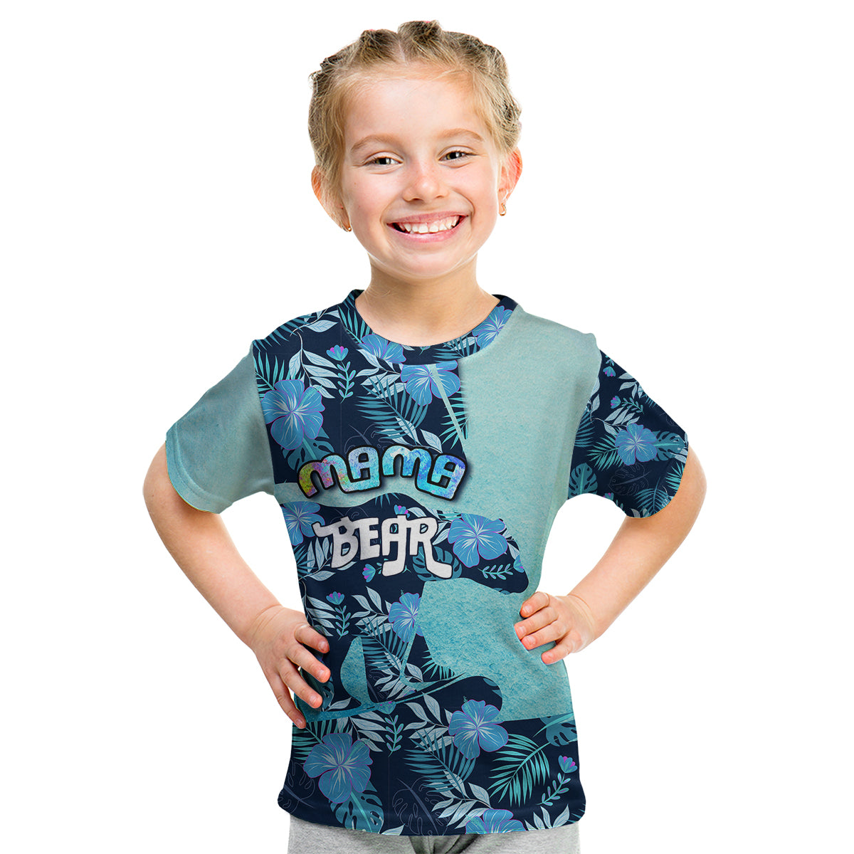 Mother's Day Floral Mama Bear Kid T Shirt TS07 - Wonder Print Shop