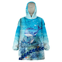 Mother and Baby Whale Mix Polynesian Style Wearable Blanket Hoodie TS07 - Wonder Print Shop
