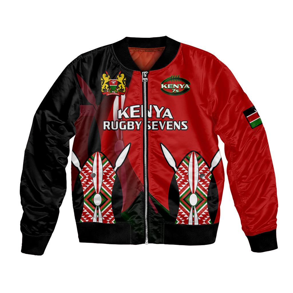 (Custom Text And Number) Kenya Rugby Sevens Sporty Version Bomber Jacket - Wonder Print Shop