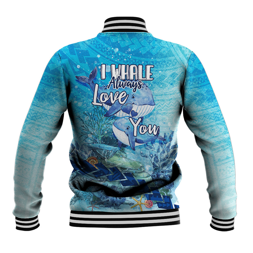 Mother and Baby Whale Mix Polynesian Style Baseball Jacket TS07 - Wonder Print Shop