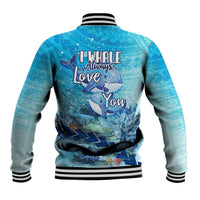 Mother and Baby Whale Mix Polynesian Style Baseball Jacket TS07 - Wonder Print Shop