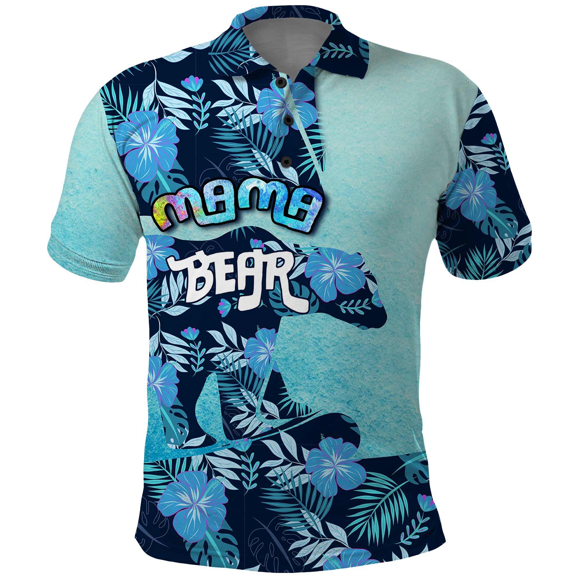 Mothers Day Floral Mama Bear Polo Shirt TS07 - Wonder Print Shop