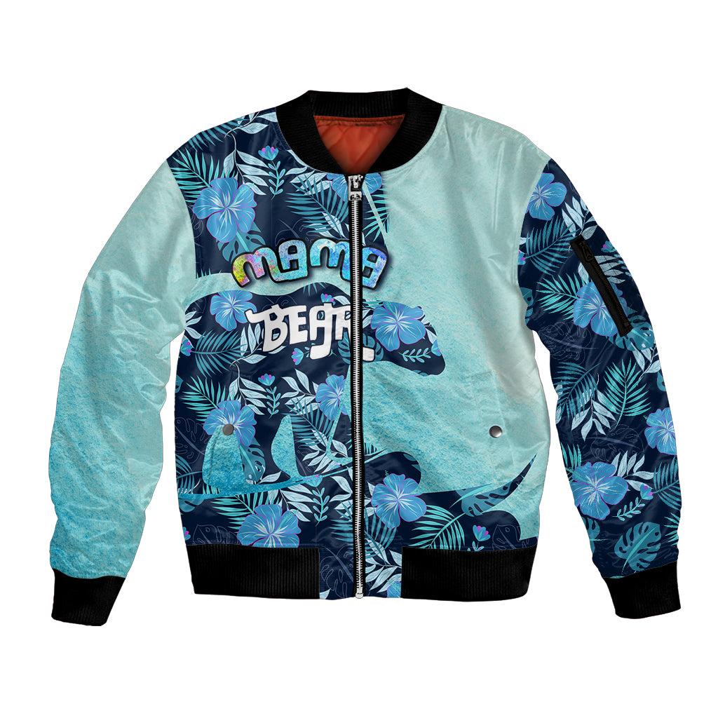 Mother's Day Floral Mama Bear Sleeve Zip Bomber Jacket TS07 - Wonder Print Shop