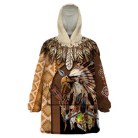 Native American Eagle Warrior Headdress Feathers Wearable Blanket Hoodie - Wonder Print Shop