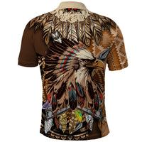 Native American Eagle Warrior Headdress Feathers Polo Shirt - Wonder Print Shop