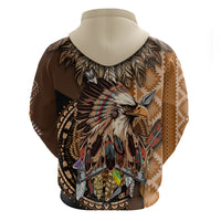 Native American Eagle Warrior Headdress Feathers Hoodie - Wonder Print Shop