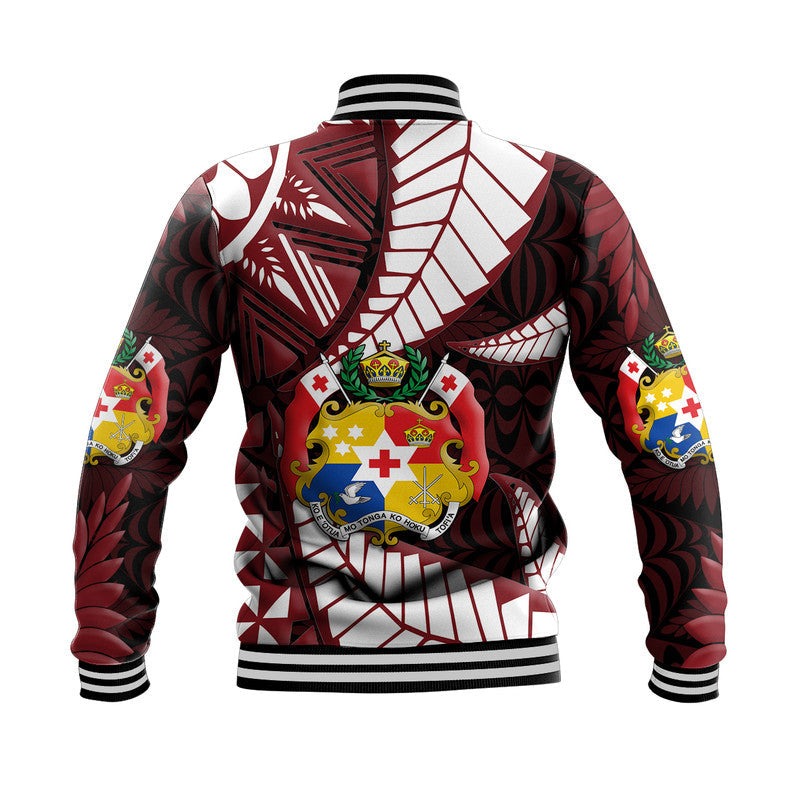 Tonga Emancipation Day Baseball Jacket Kupesi Pattern No.2 Black LT9 - Wonder Print Shop